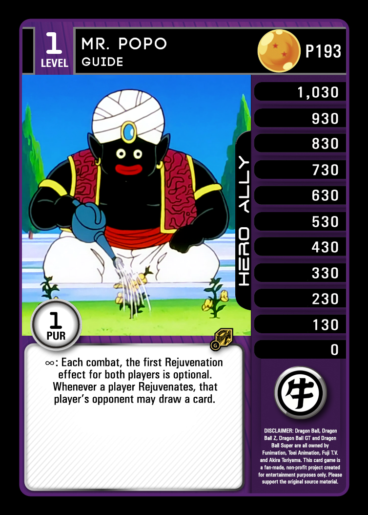 【popo】 P193 Mr. Popo, Guide Ally Promo (FanZ) – DBZ Outpost