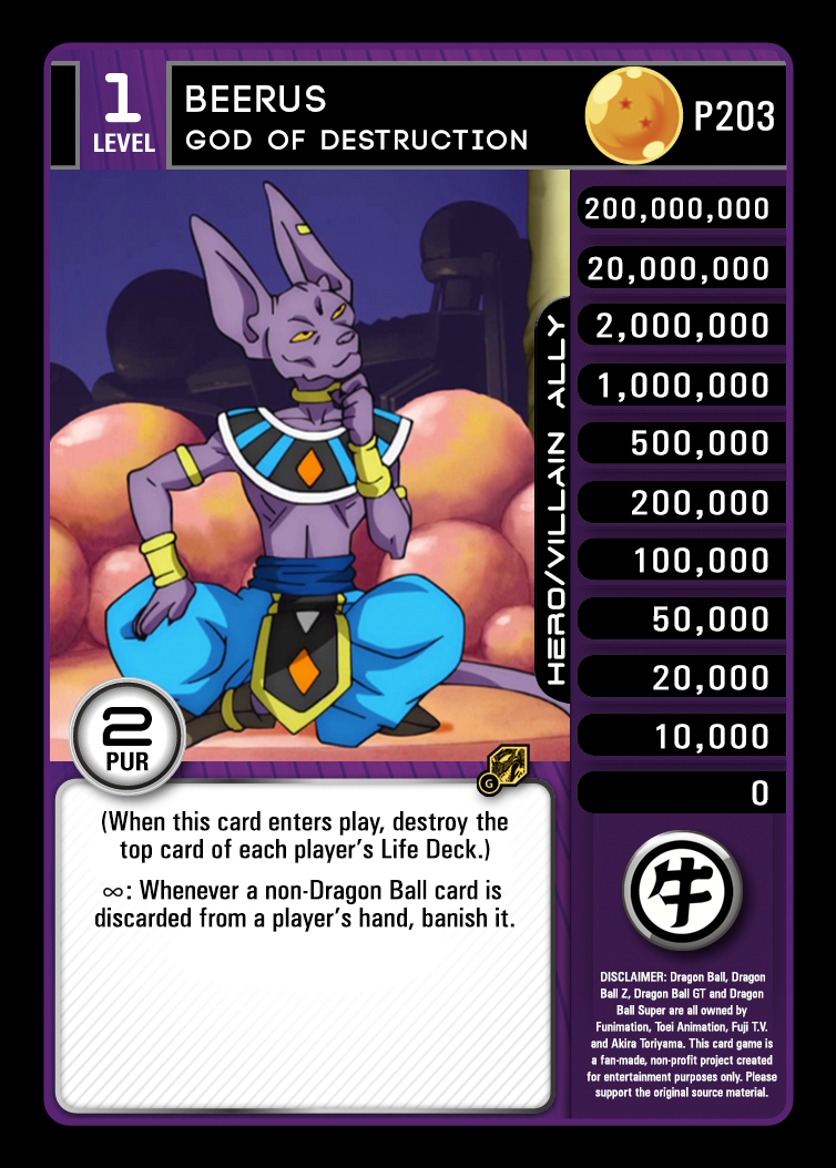 dragon ball super card game beerus deck DragonBall Super Card Game main image 1