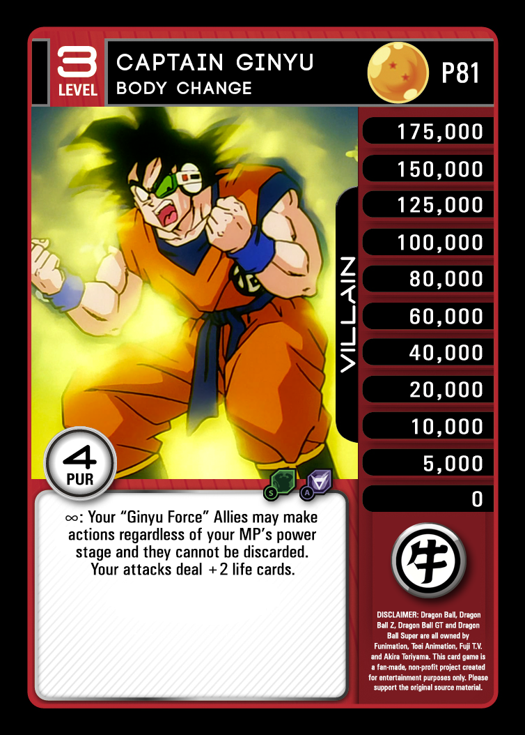 ginyu dragon ball super card game P81 Captain Body Change Foil – DBZ Outpost in_stock_roc_1 Made of high Pokemon TCG- 2025 Pokemon Certificate number:109521600