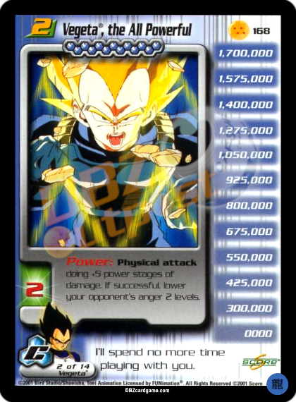 168 - Vegeta, the All Powerful Limited