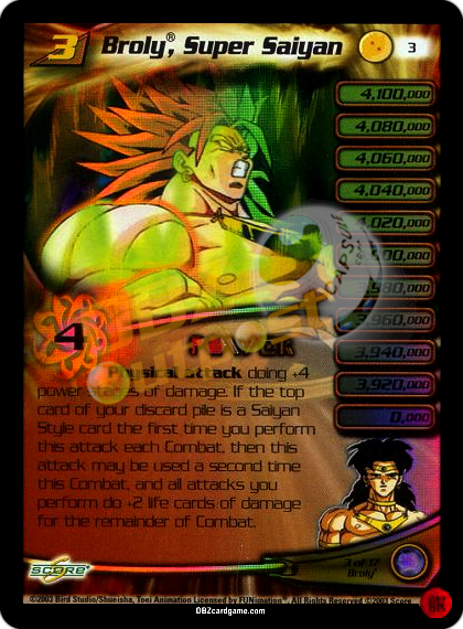 Broly's Legendary Ki Explosion – Spring 2004 Judge Promo Foil UR – DBZ Score GT – NM