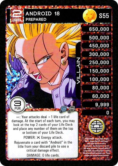 S55  Android 18, Prepared Foil