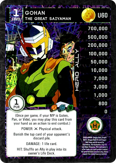 U60 Gohan, the Great Saiyaman Foil DBZ Outpost U60 Gohan, the Great Saiyaman Foil DBZ Outpost