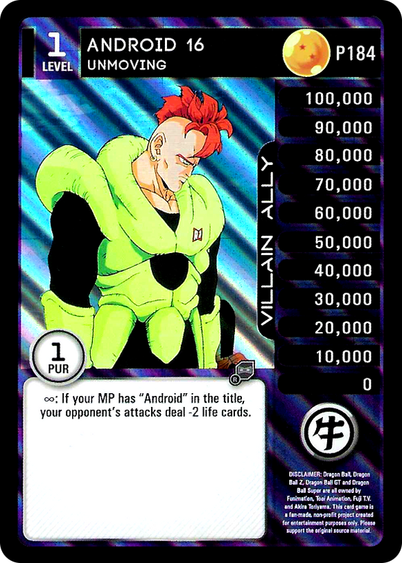 P184 Android 16, Unmoving Ally Promo (FanZ) Foil